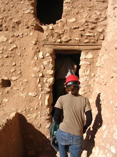Archeologists entering Montezuma Castle Archeologists entering Montezuma Castle