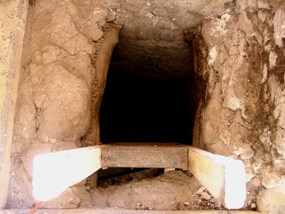 Looking down the entrance ladder to level five