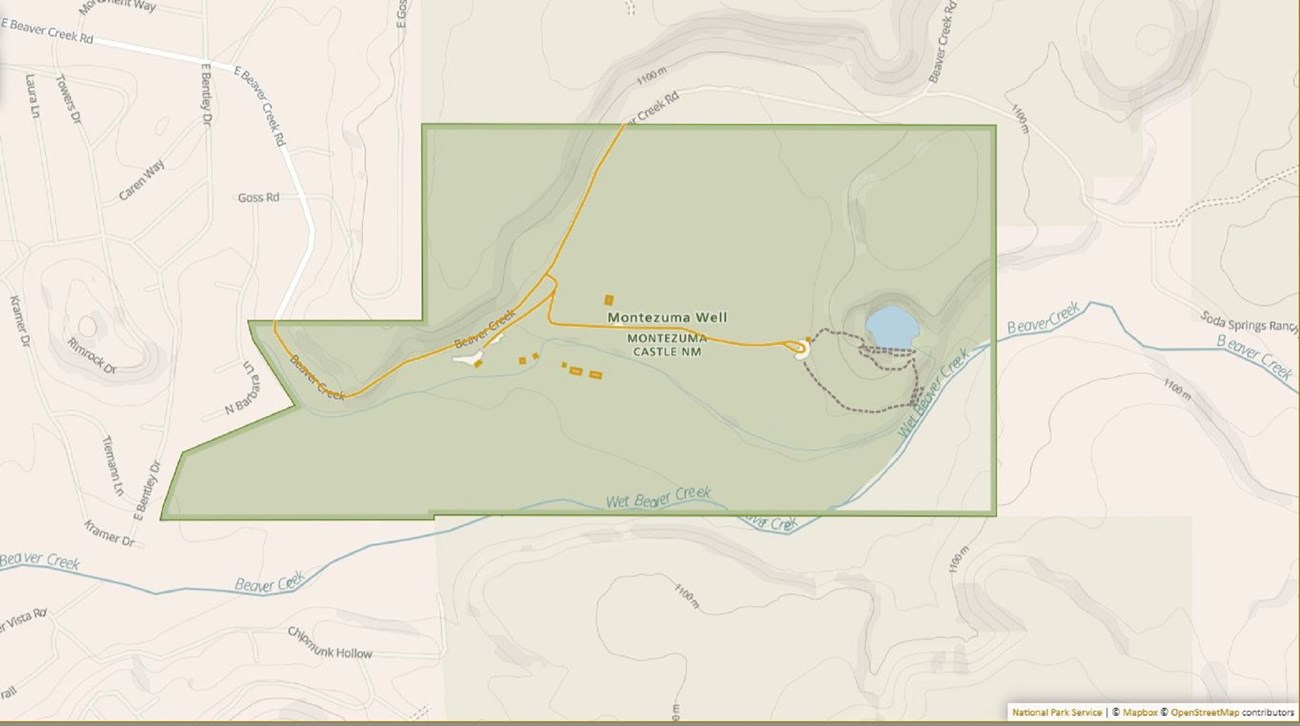 Montezuma Well Road Map