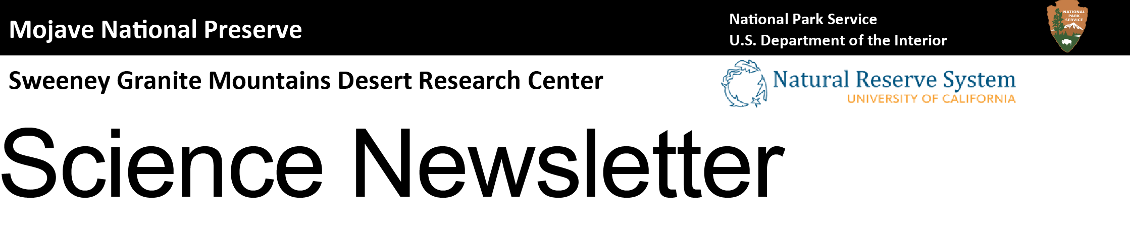 Text: Mojave National Preserve, Sweeny Granite Mountains Research Center Science Newsletter