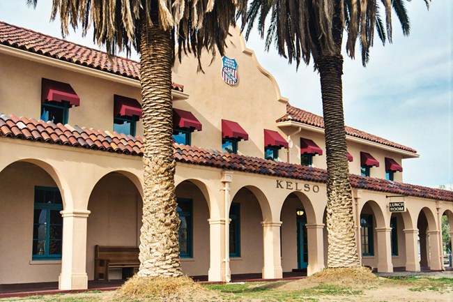 Kelso Depot with palm trees