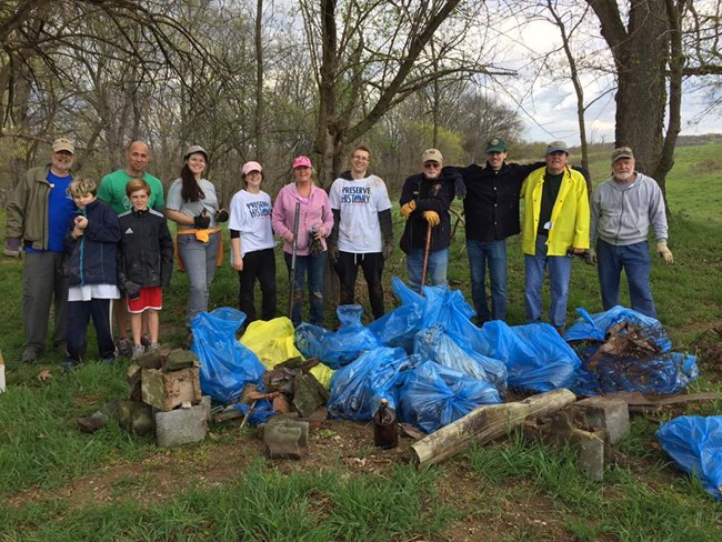 Group Volunteers at the end of a Trash Pickup