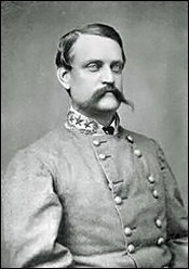 Middle-aged man with long mustache in Confederate uniform