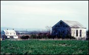 White farm house and barn