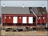 Replacing barn roof.