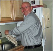 Man in kitchen