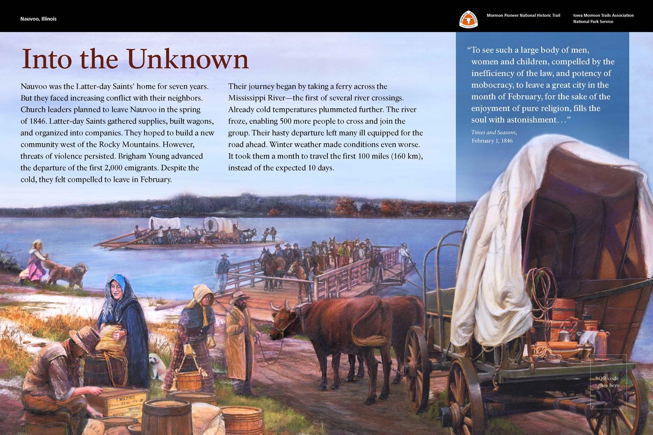 Wayside interpretive exhibit, full audio description is available.