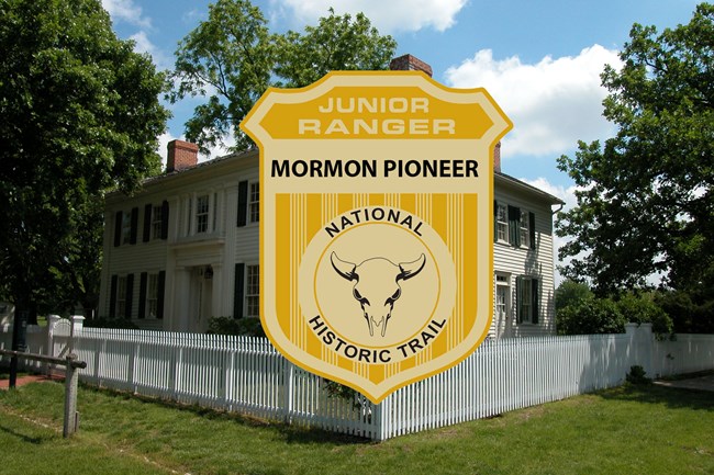 A junior ranger badge on top of an image of white house.