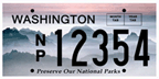 WA NP license plate