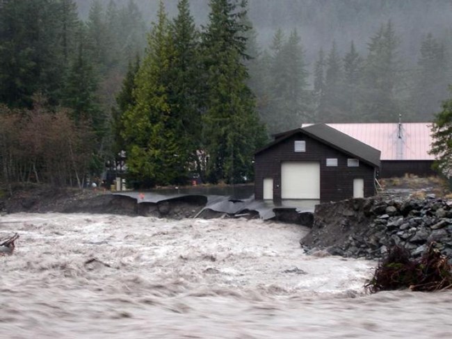 Flooding at Longmire in 2006 endangered the Emergency Operations Center.