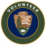Volunteer badge with NPS arrowhead logo
