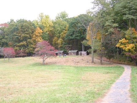 Visitors hike to Soldier Huts