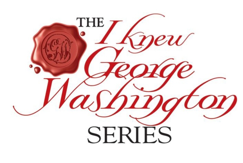 White picture with red and black lettering that says-  The I Knew George Washington Series