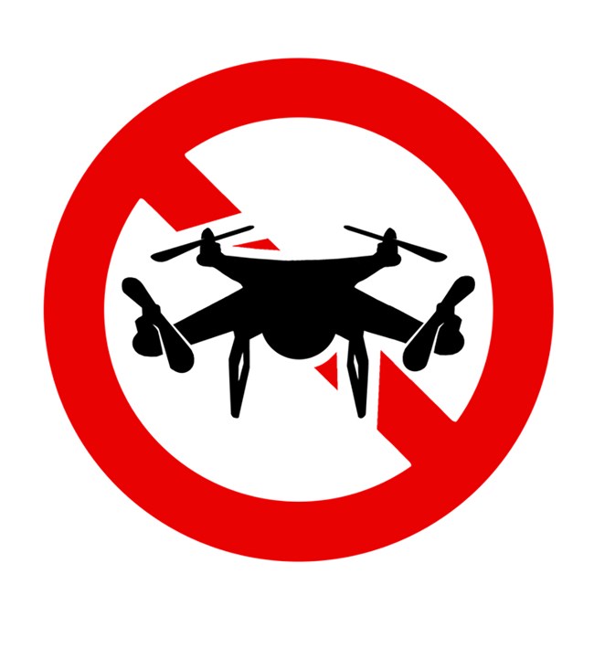 Unmanned aerial vehicles are prohibited symbol. Unmanned aerial vehicles are prohibited symbol.