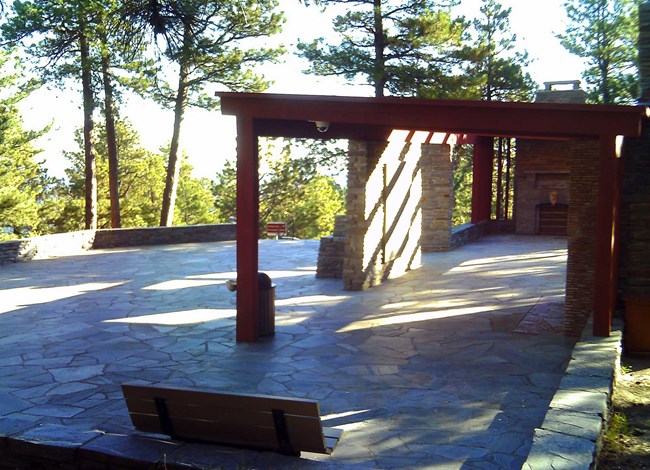 Photo of the Borglum View Terrace, a site that can be used for first amendment activities and weddings.