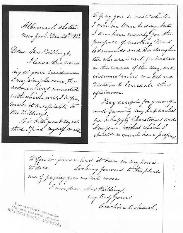 Photo of letter offering cane at Marsh-Billings