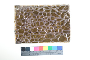 This image shows an example of cellulose acetate deterioration