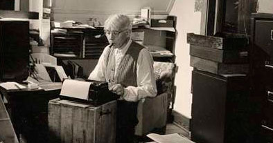 Carl Sandburg in his Michigan Home Office