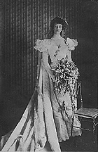 ER wearing her wedding dress in NYC, 1905