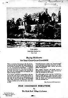 Advertisement for Val-Kill furniture. Click to enlarge.