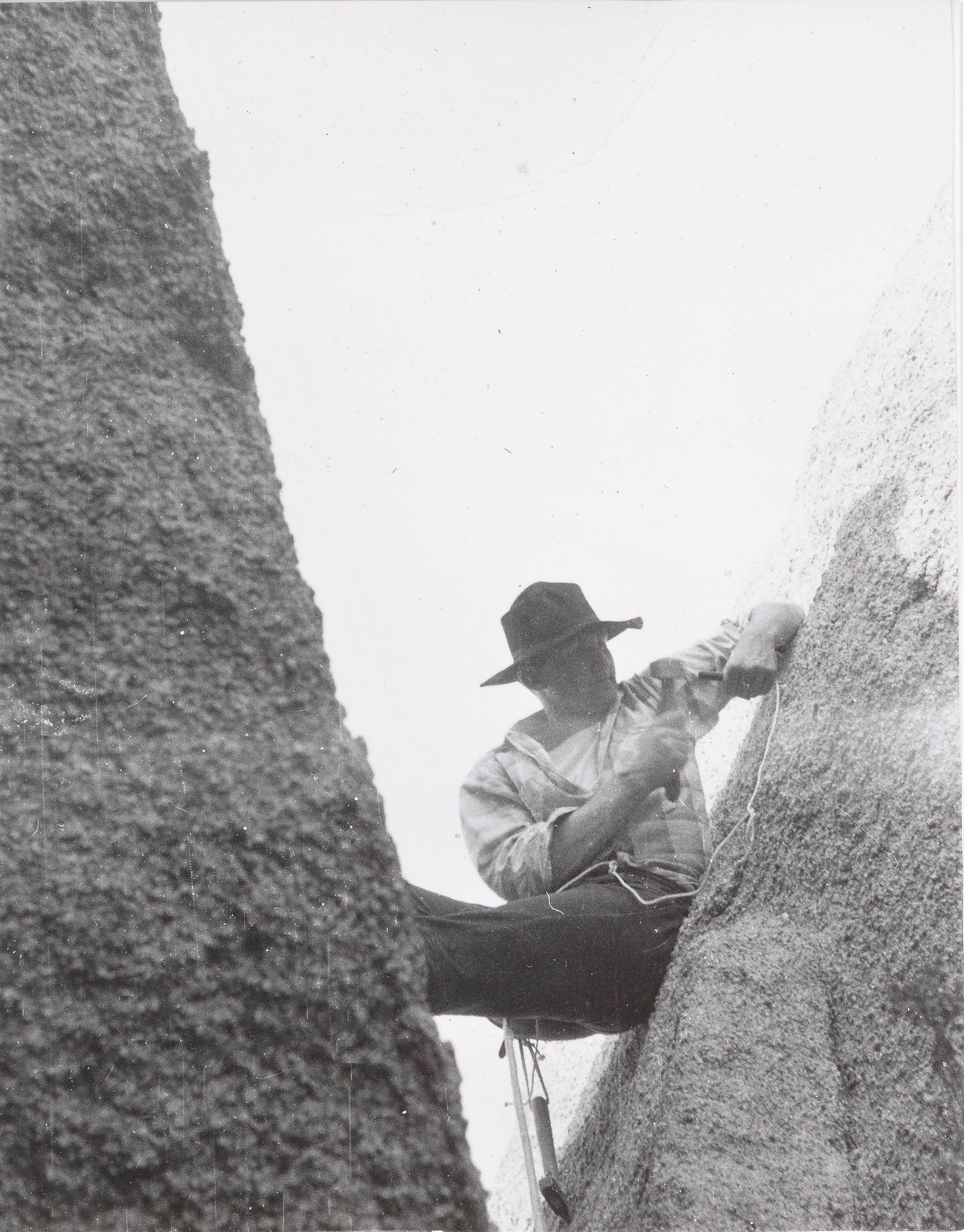 John Davis on 1st ascent of The Wedge, 1956