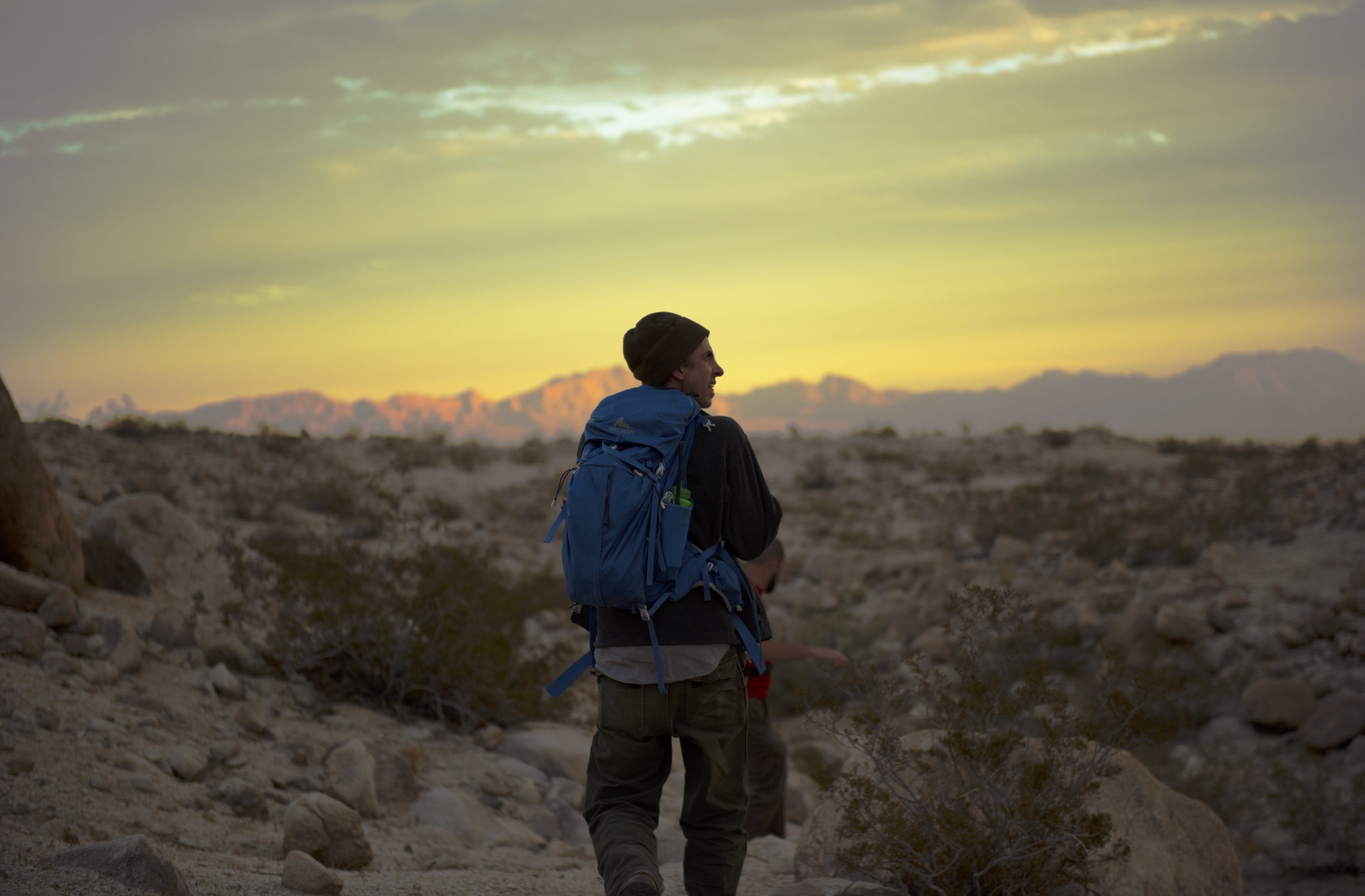 Backpacker at Joshua Tree National Park