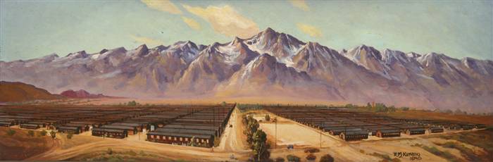 Image of painting titled Mt. Williamson and the Manzanar Barracks