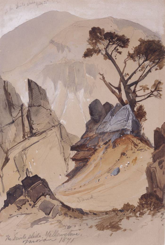 Image of painting titled The Devil's Slide, Yellowstone