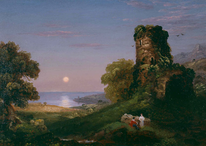 Image of painting titled Tower by Moonlight