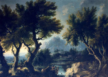 Image of painting titled Landscape with Peasants
