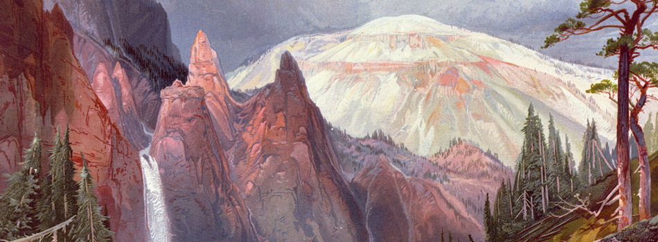 Image of painting titled Tower Falls and Sulphur Mountain -Yellowstone
