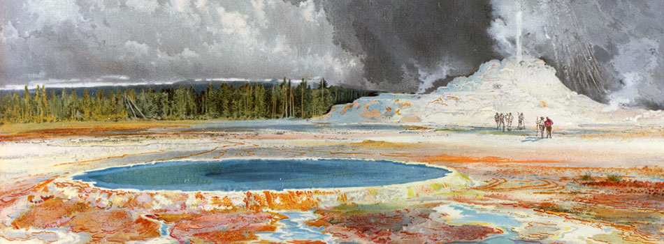 Image of painting titled The Castle Geyser, Upper Geyser Basin, Yellowstone National Park