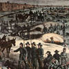 Image of painting titled The Prison Pen at Millen Ga., as it Appeared Previous to the Arrival of General Shermans Army, From a Sketch by Lieutenant T. A. Prime