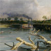 Image of painting titled Snags (sunken trees) on the Missouri