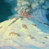 Image of painting titled Mount Mazama Under Maximum Glaciation (1 of 3)