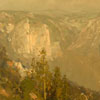Image of painting titled Scene of Lower Yosemite Valley from below Sentinel Dome