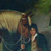 Image of painting titled (Man and Horse and Dog with a Woman Boarding a Boat in the Background)
