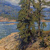 Image of painting titled (View of mountains on Mount Desert from Bowditch Point)