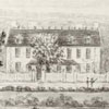 Image of sketch titled View of the Residence of John Adams and of John Quincy Adams Presidents of the United States, - in the Town of Quincy