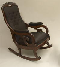 Upholstered high back rocker, also known as the 