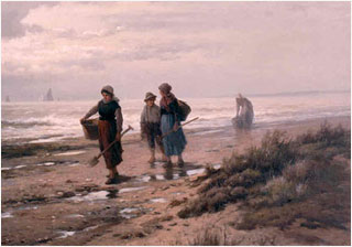 Clam Gatherers - Edward Moran