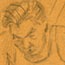 Pencil sketch of Mr. Wakita playing Go Pencil sketch of Mr. Wakita playing Go