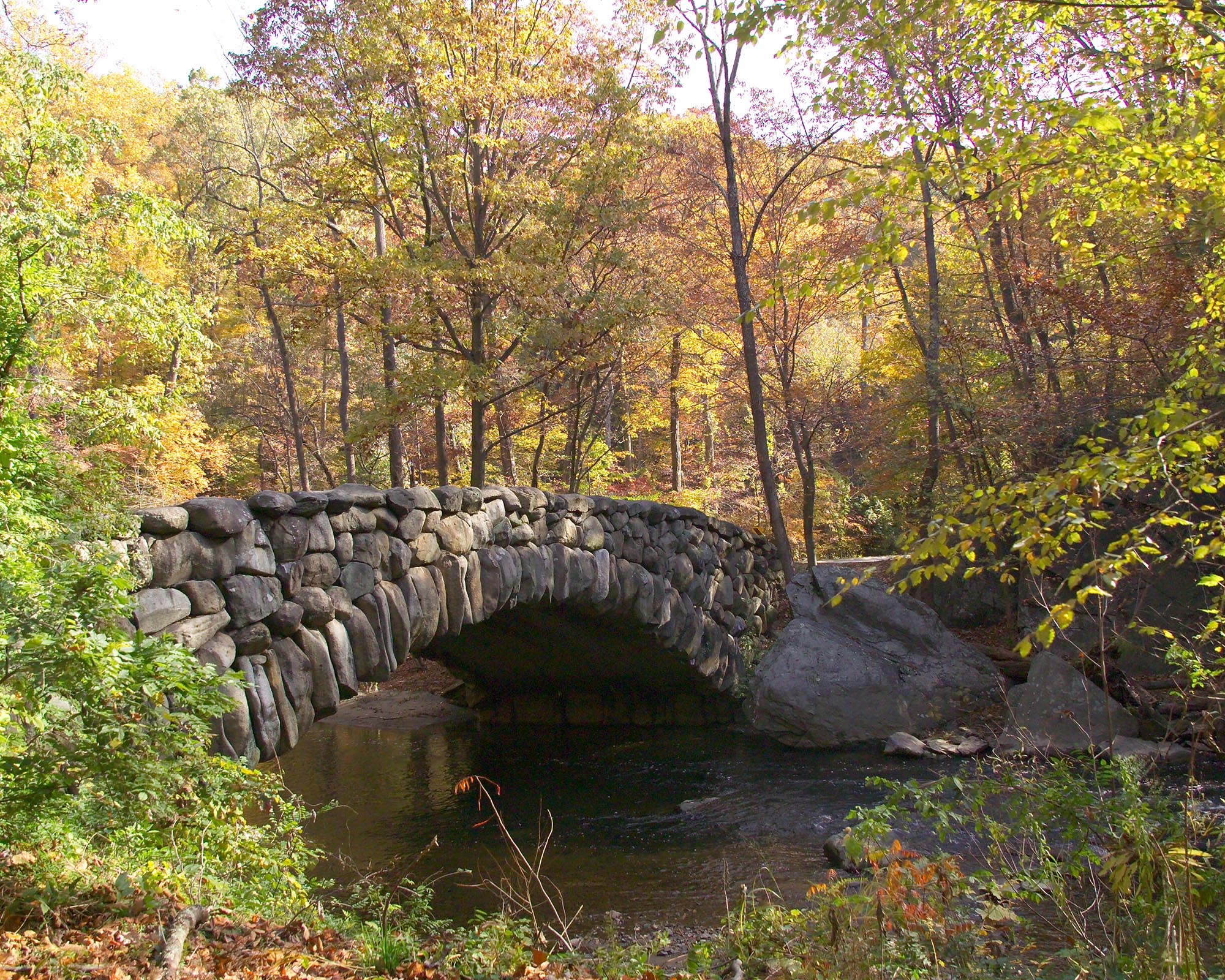 A boulder Bridge over Rock Creek