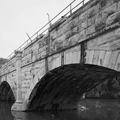 Black and white photograph of Chesapeake & Ohio Canal, Conococheague Creek Aqueduct