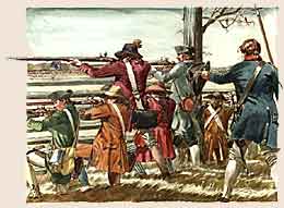 Illustration of the Militia at Guilford Courthouse - click to enlarge