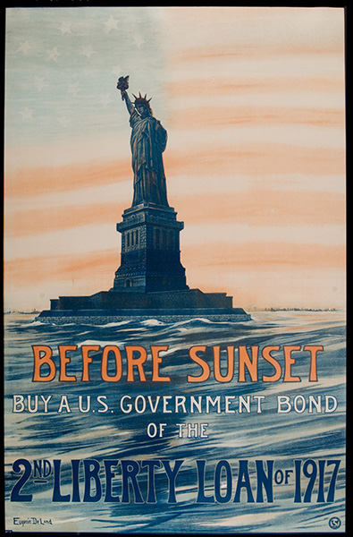 Poster titled Before Sunset, Own a Liberty Bond