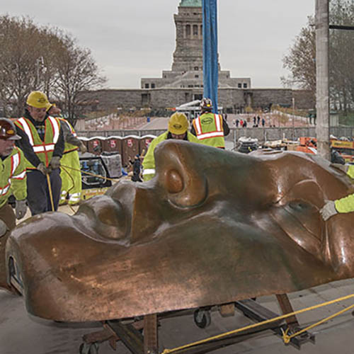 Moving the Statue of Liberty Replica Face