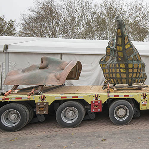 Moving Statue of Liberty's Torch, Replica Face, and Torch base