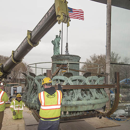 Moving the Statue of Liberty Torch Base