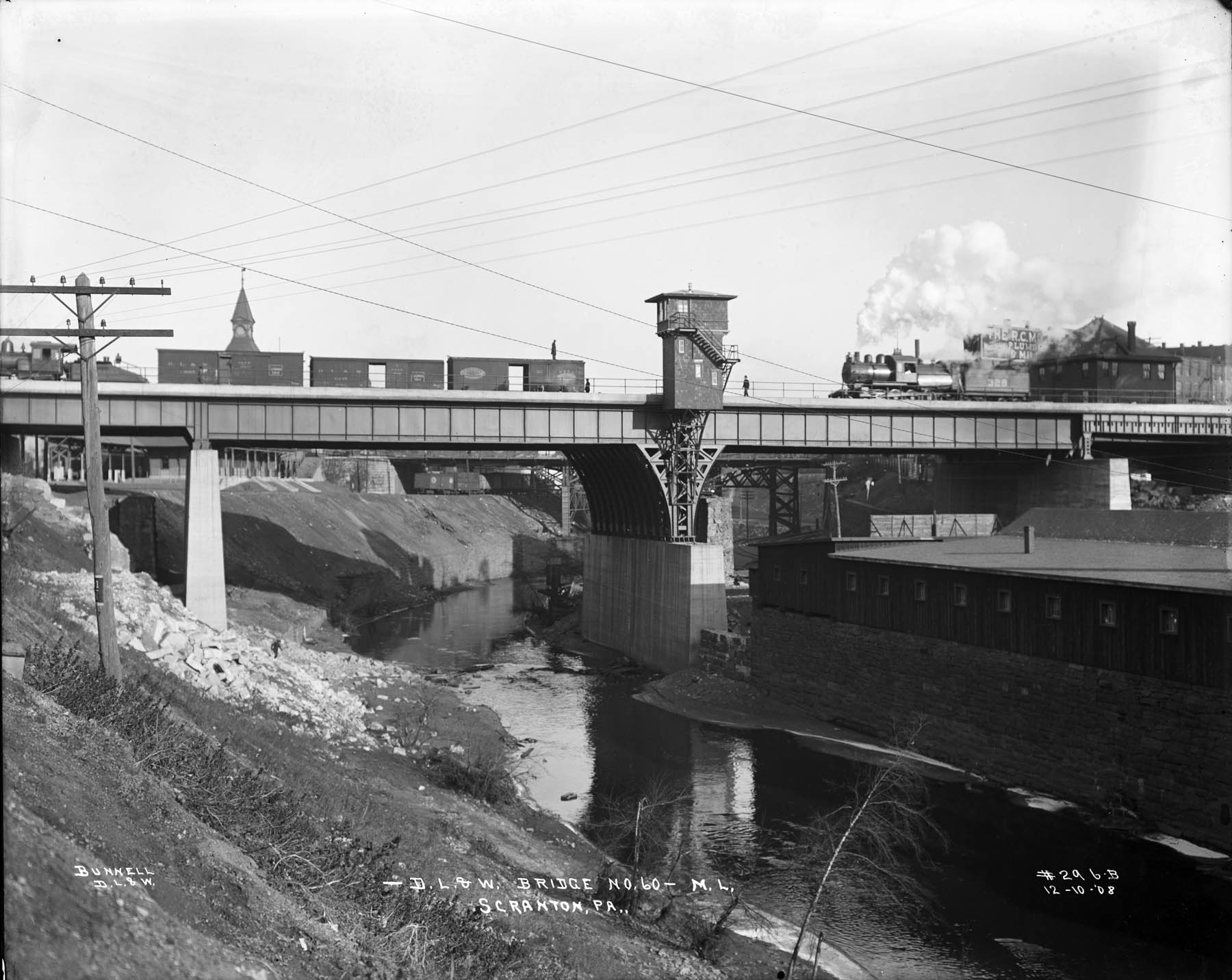 Bridge 60 first pier construction, Central New Jersey Railroad